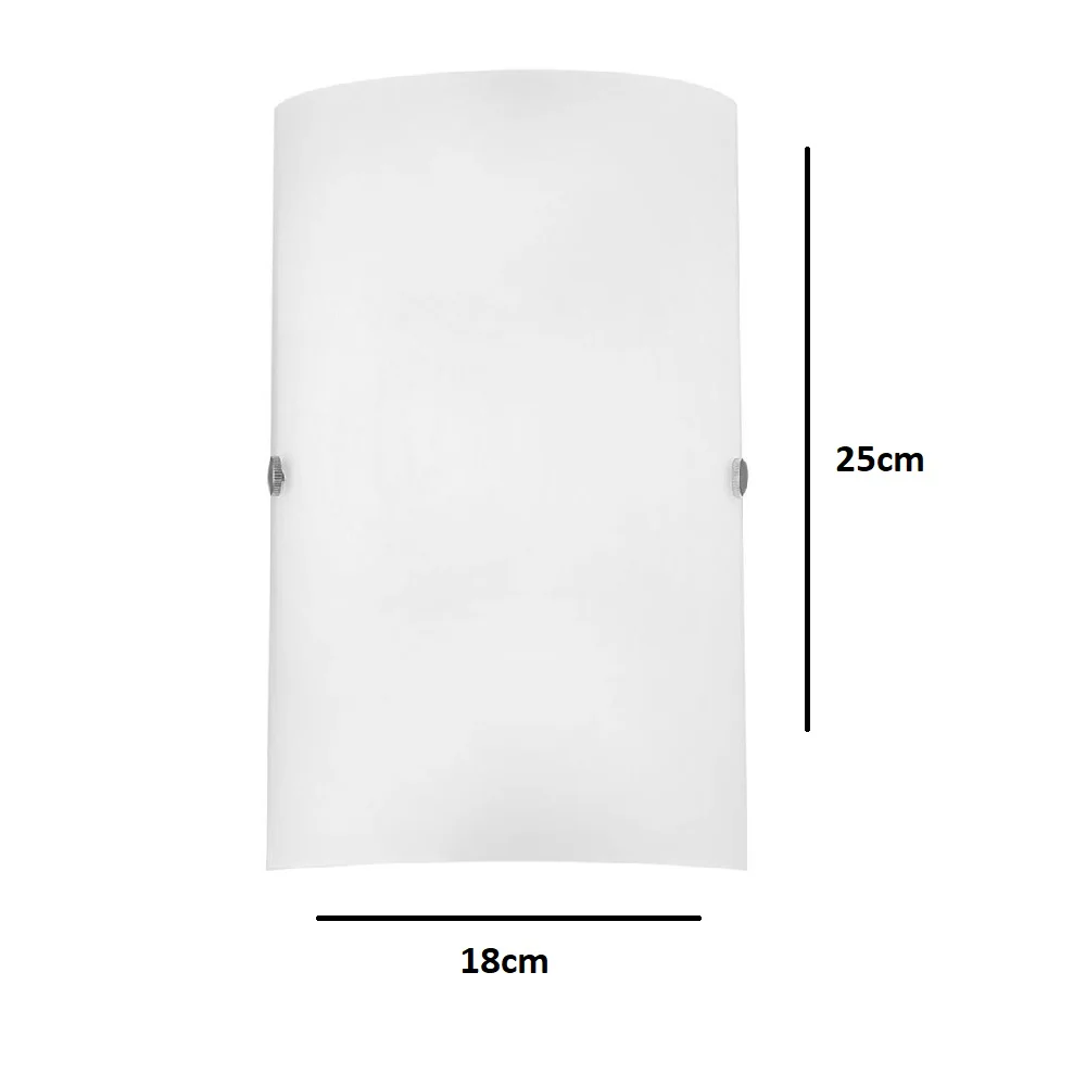 White Frosted Glass and Nickel Modern Wall Light 250mm - Image 5