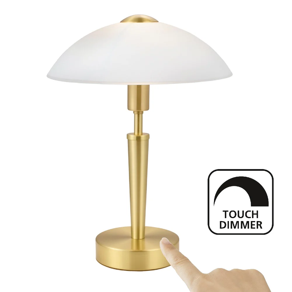 Matt Brass and White Satin Glass Traditional Touch Table lamp 35cm - Image 2
