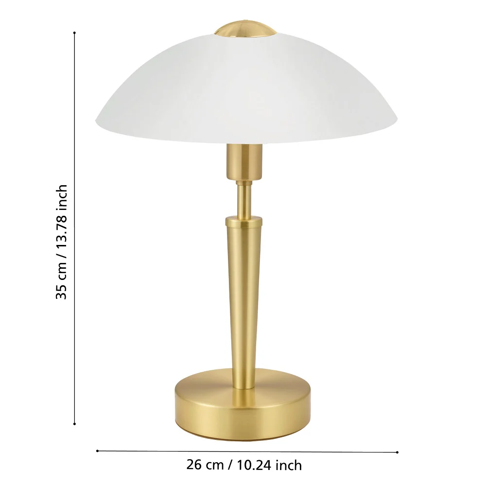 Matt Brass and White Satin Glass Traditional Touch Table lamp 35cm - Image 4