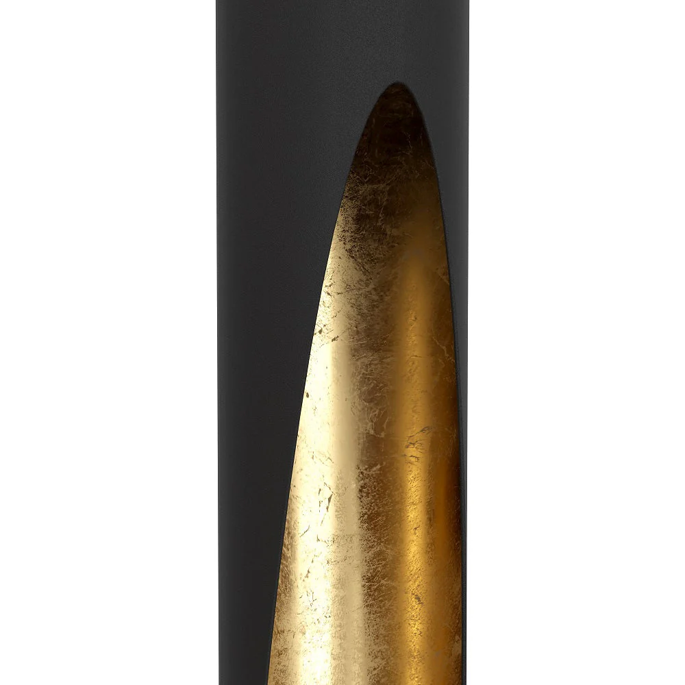 Britalia BR900872 Matt Black & Gold Inner Vintage Metal Cylinder Pendant Light 6cm - Image 4