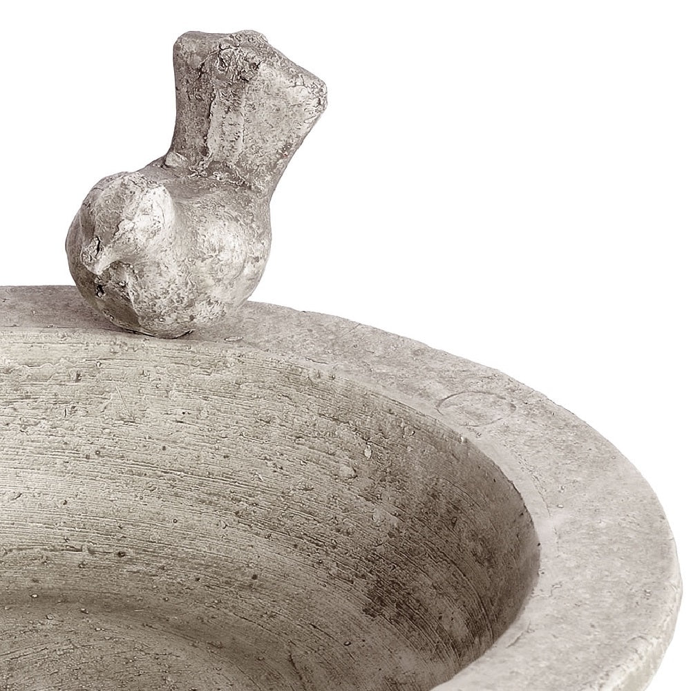 Britalia BR9029 White Wash Stone Textured Bird Bath Ornamental Garden Feature 30cm - Image 3