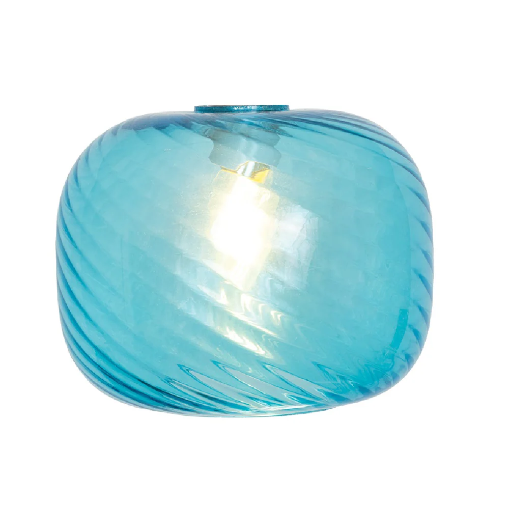 Blue Swirl Glass Modern Easy Fit Non Electric Pendant Shade 23cm