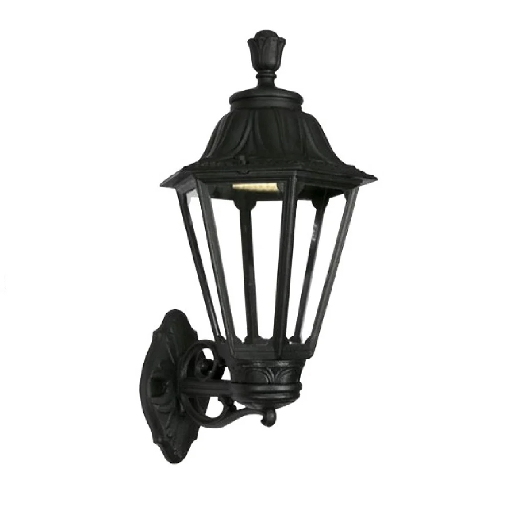 Black Outdoor Traditional Up or Down Lantern Wall Light | Coastal IP55
