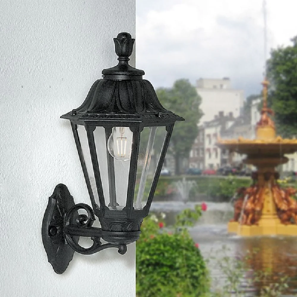 Black Outdoor Traditional Up or Down Lantern Wall Light | Coastal IP55 - Image 3