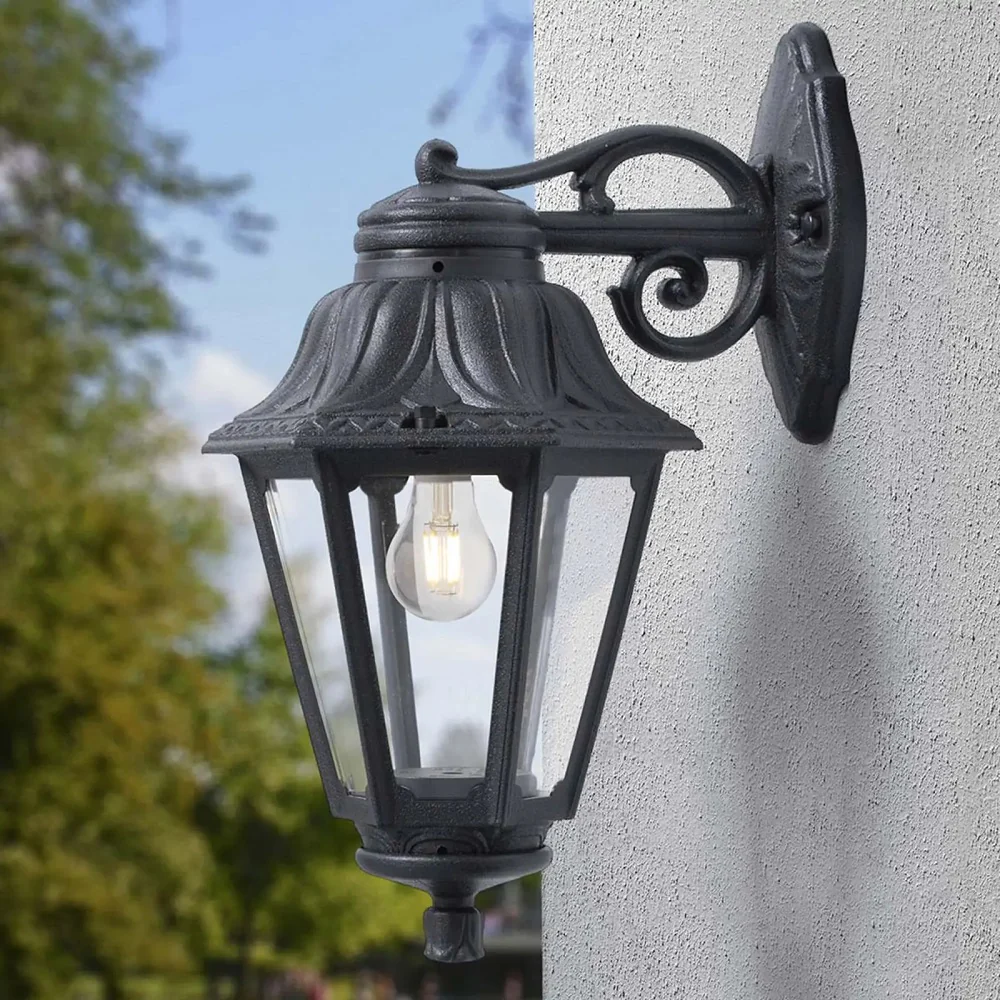 Black Outdoor Traditional Up or Down Lantern Wall Light | Coastal IP55 - Image 4