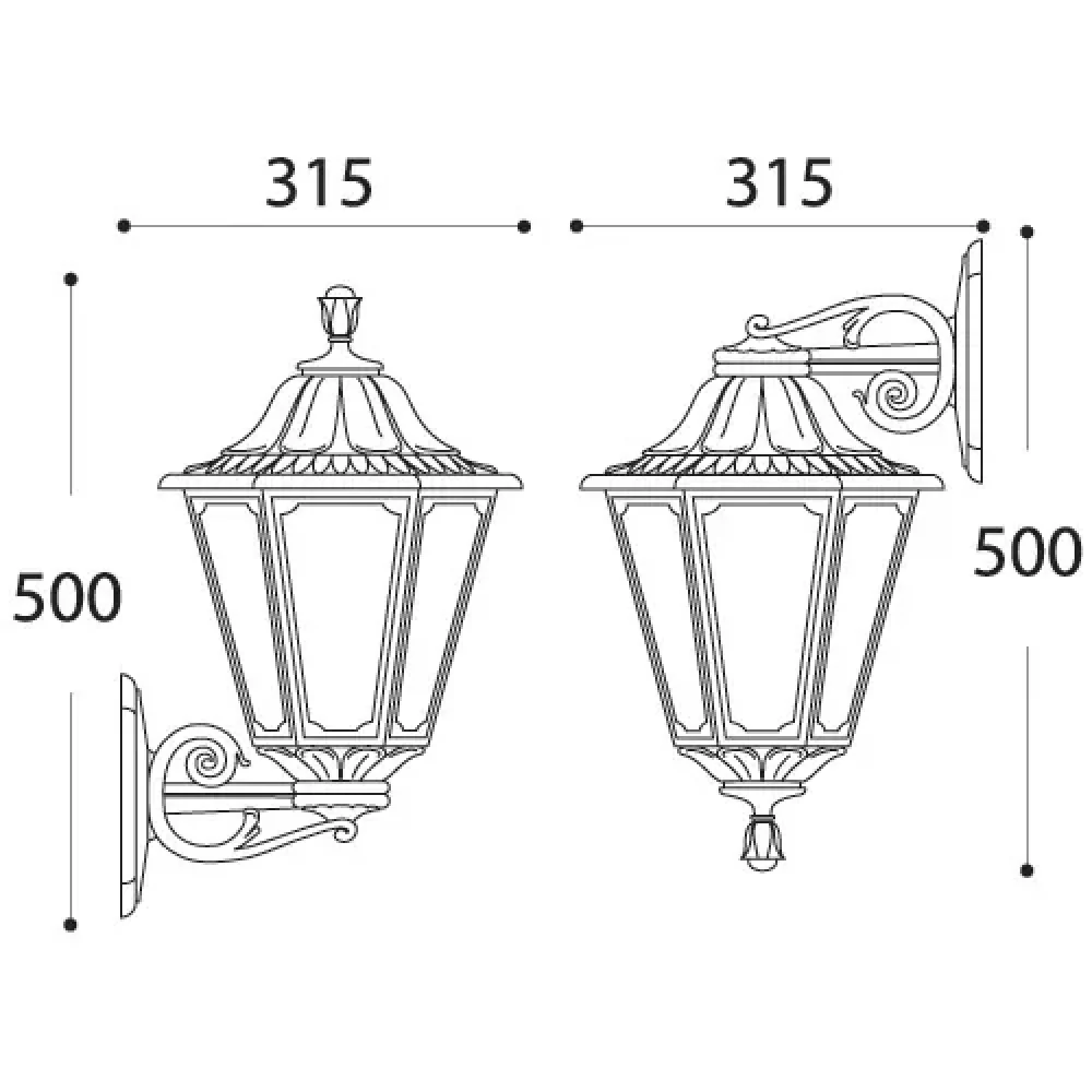 Black Outdoor Traditional Up or Down Lantern Wall Light | Coastal IP55 - Image 5