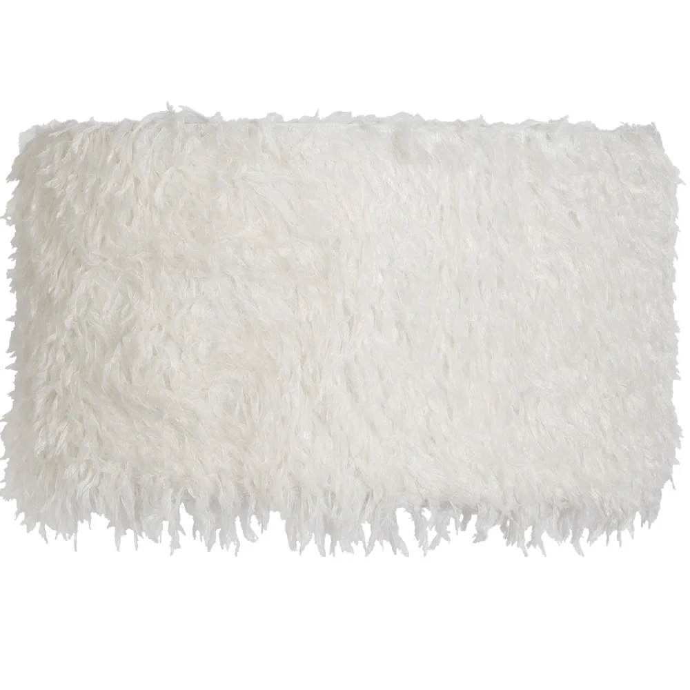 12" White Faux Feather Vintage Easy Fit Drum Lampshade 30cm