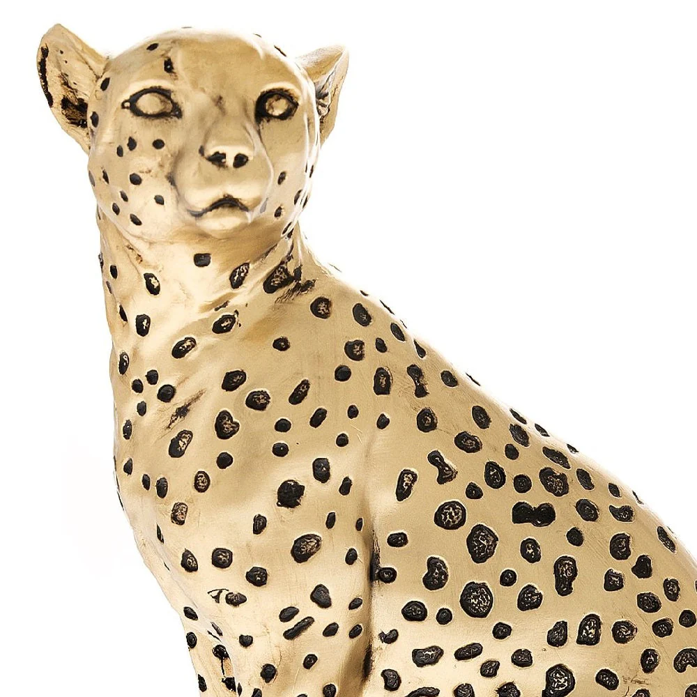 Britalia BRHE1829 Gold Metallic Effect Resin Sitting Adult Cheetah Animal Figurine Ornament 23cm - Image 3