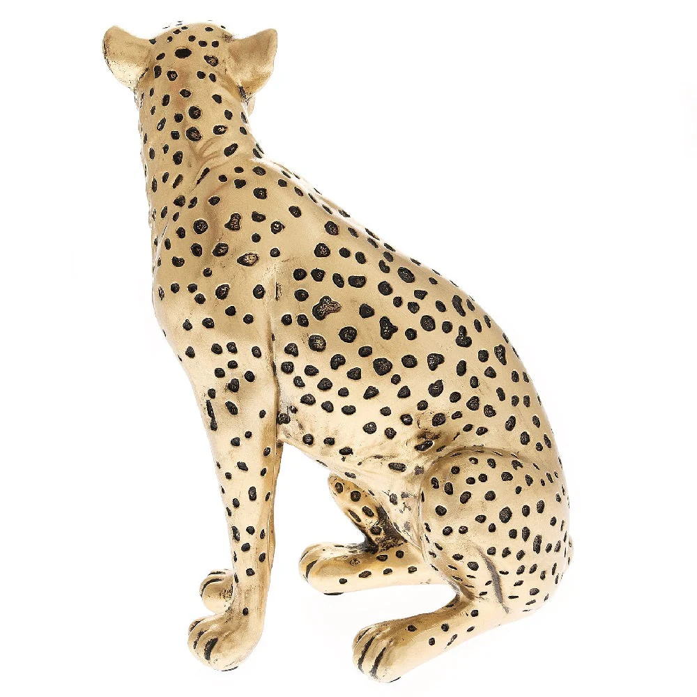 Britalia BRHE1829 Gold Metallic Effect Resin Sitting Adult Cheetah Animal Figurine Ornament 23cm - Image 4