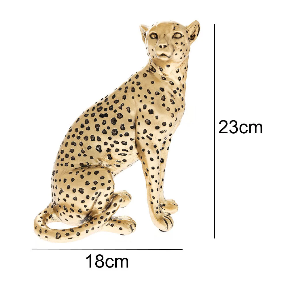 Britalia BRHE1829 Gold Metallic Effect Resin Sitting Adult Cheetah Animal Figurine Ornament 23cm - Image 5