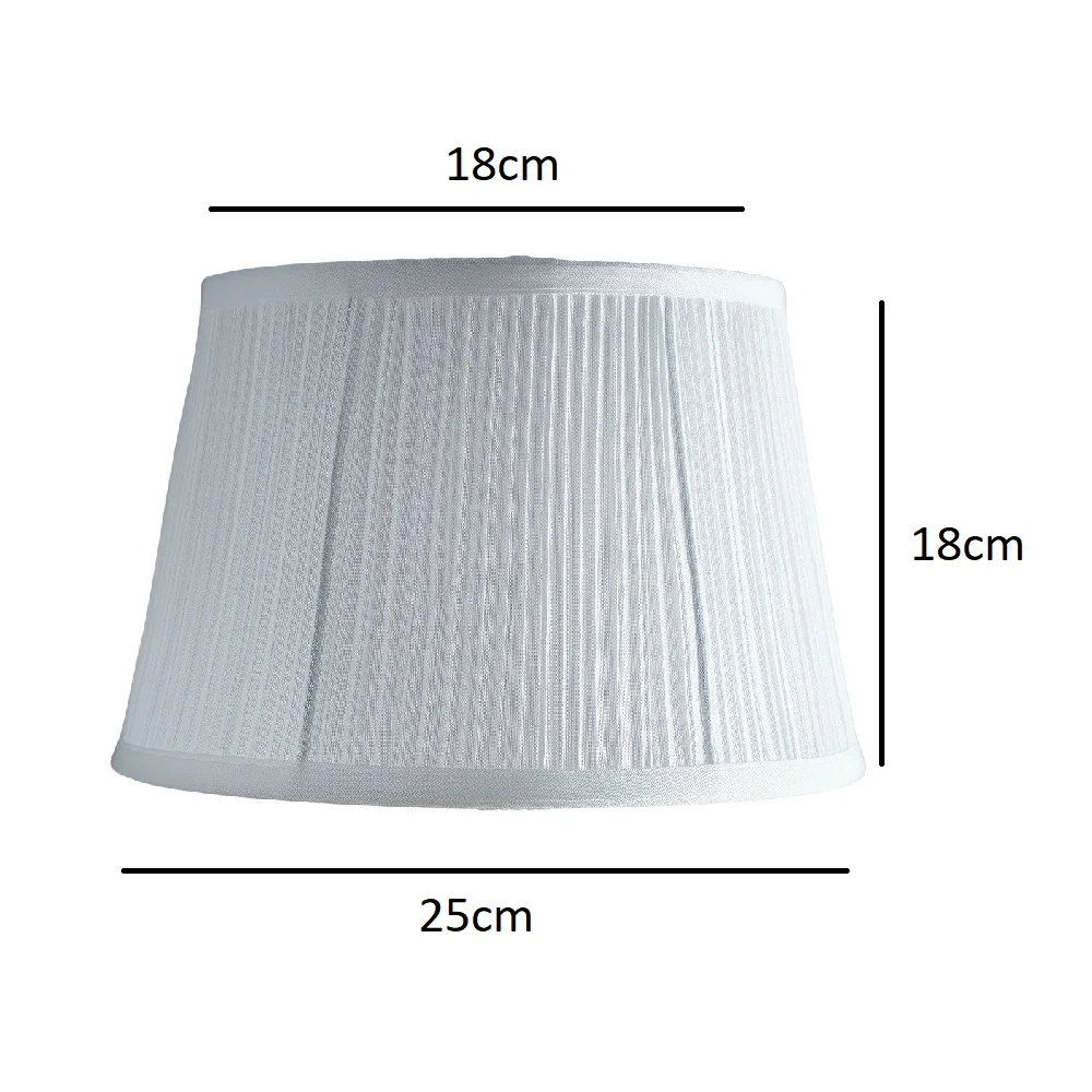 White Faux Silk Vintage Mushroom Pleated Tapered Lampshade 25cm - Image 3