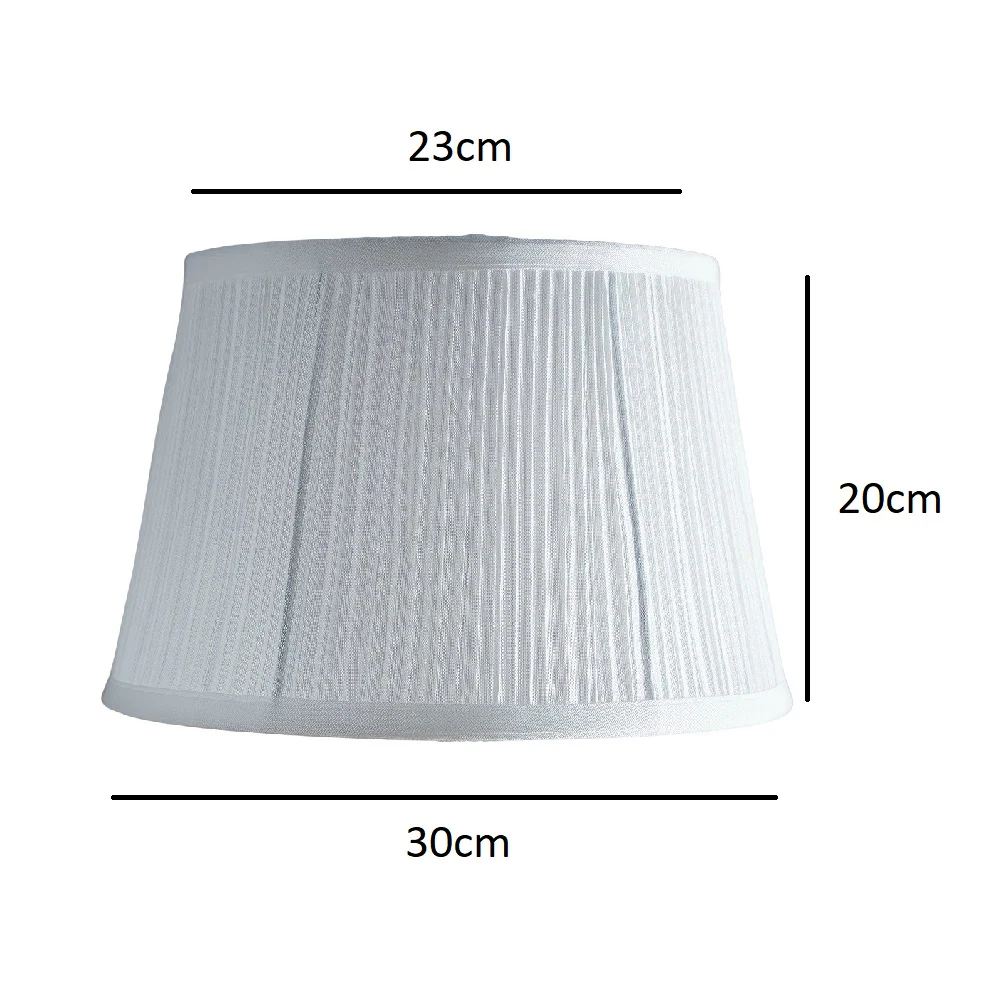 White Faux Silk Vintage Mushroom Pleated Tapered Lampshade 30cm - Image 3