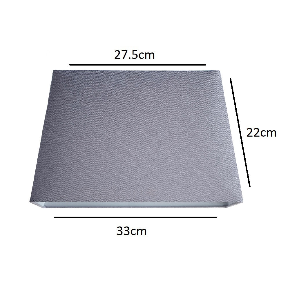 Grey Linen and White Inner Vintage Rectangular Tapered Shade 13" - Image 4