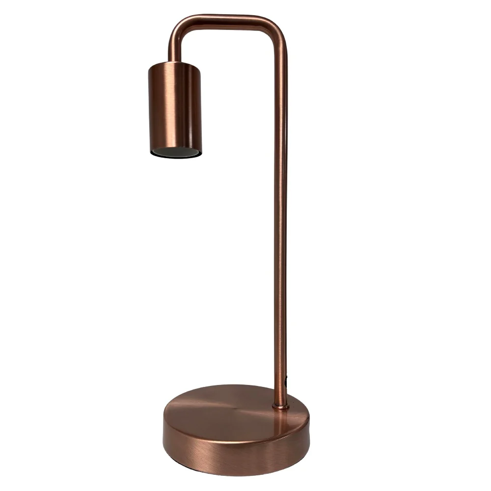 Brushed Copper Metal Industrial Table Desk Lamp 355mm - Image 2