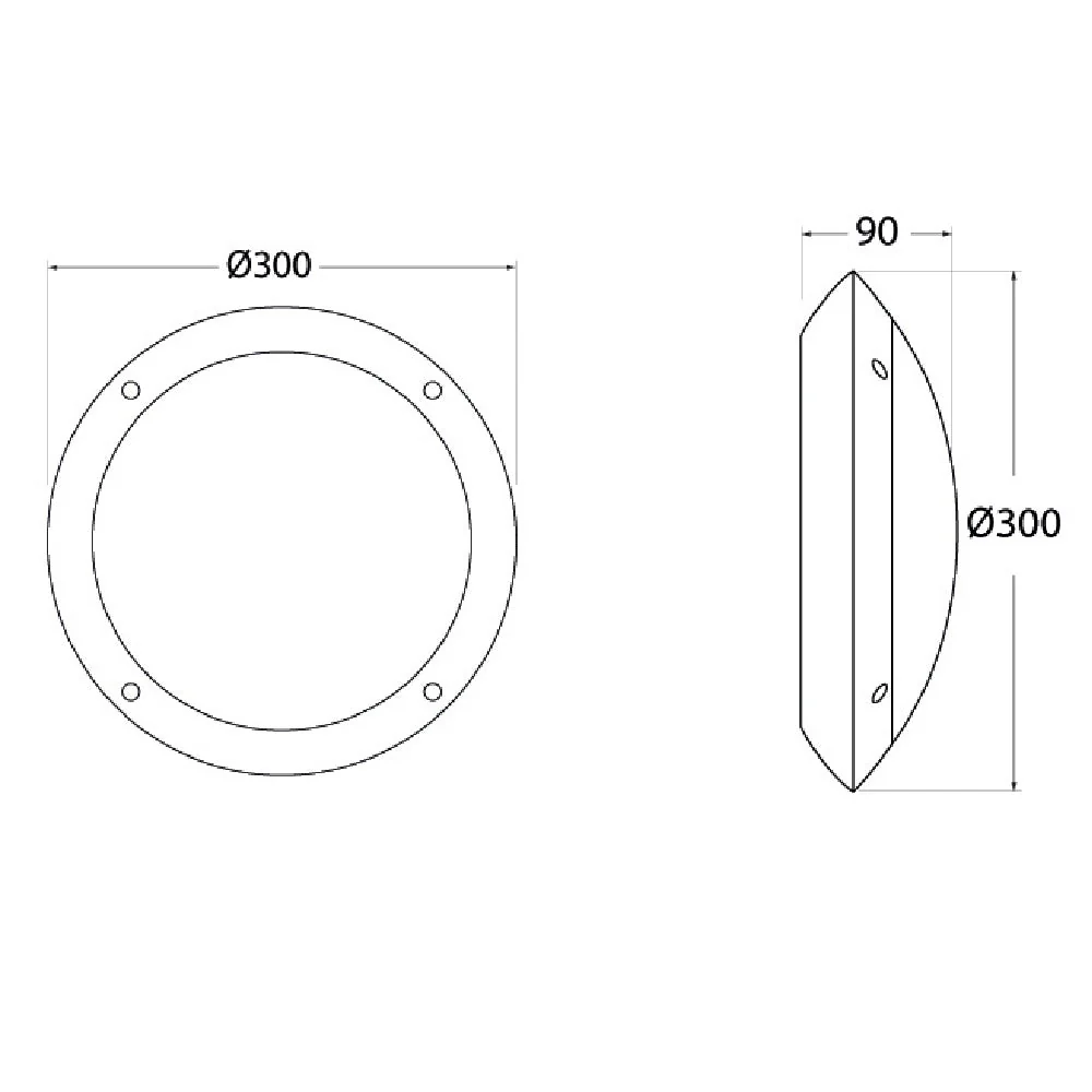 BRLUCIA-GY Outdoor Modern Round Bulkhead Wall Light 30cm Coastal IP66 - Image 4