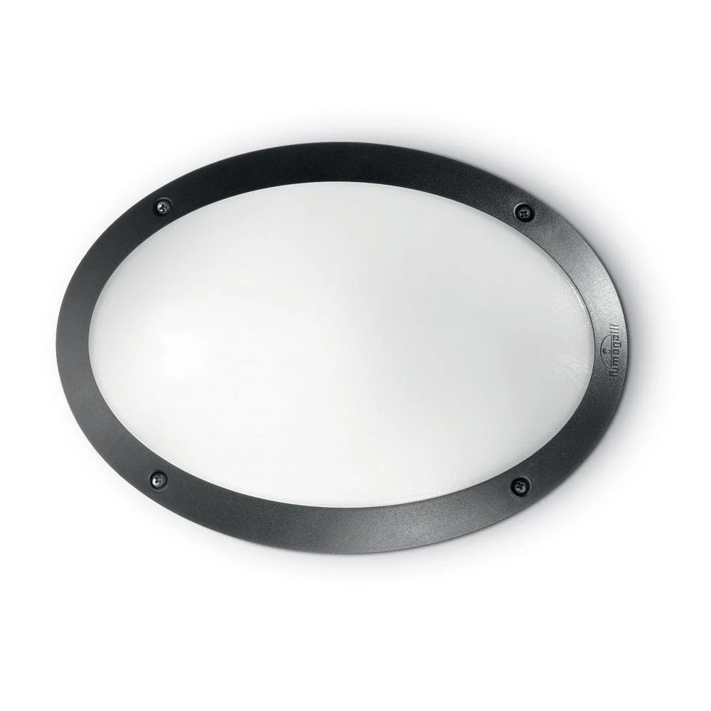 BRMADDI-BL Black Outdoor Modern Oval Bulkhead Wall Light 33cm Coastal IP66