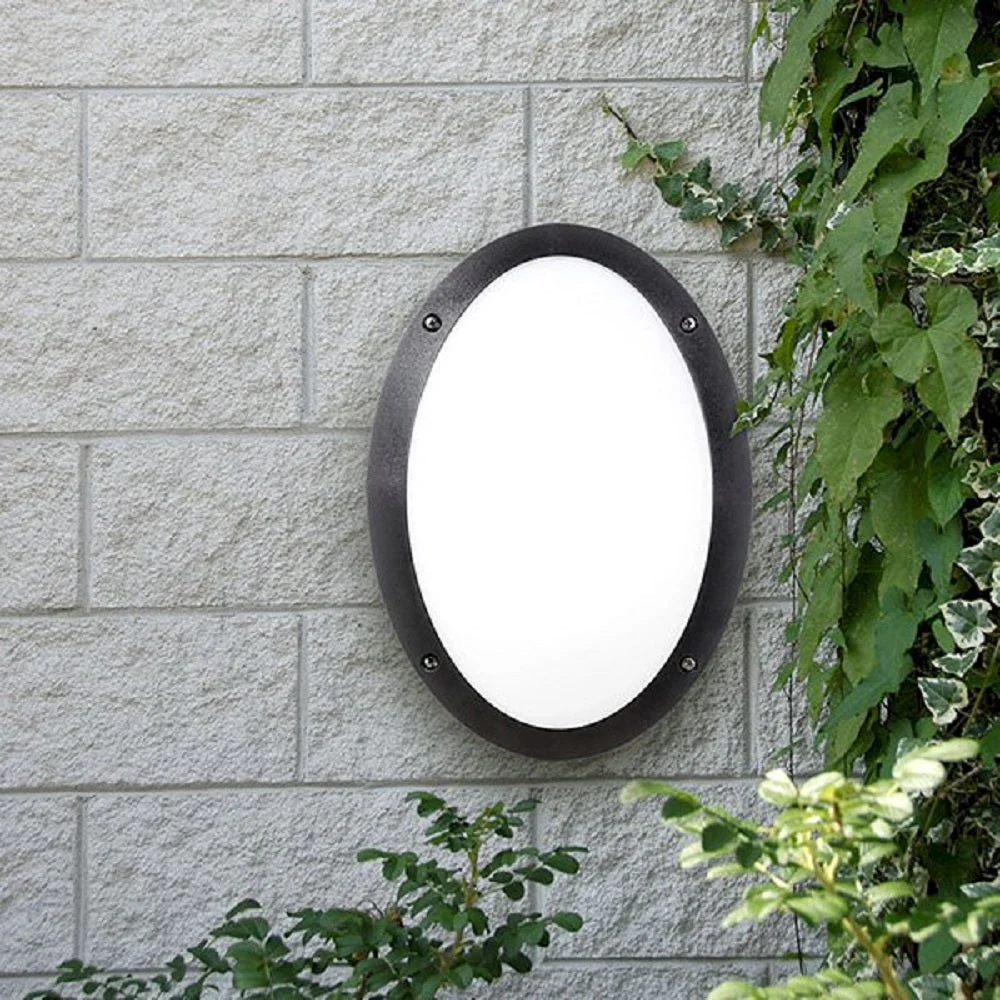 BRMADDI-BL Black Outdoor Modern Oval Bulkhead Wall Light 33cm Coastal IP66 - Image 2