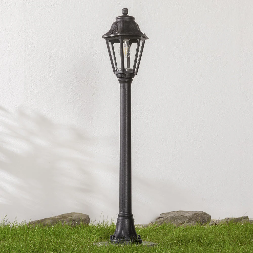 BRMIZAR-ANNA Black Outdoor Traditional Lantern Post Light 110cm Coastal IP55 - Image 3