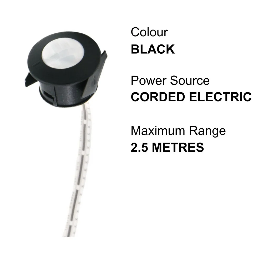 Britalia BRPIRSENTIM-BK Black Round Fascia PIR Sensor Switch 240V Adjustable Time - Image 5
