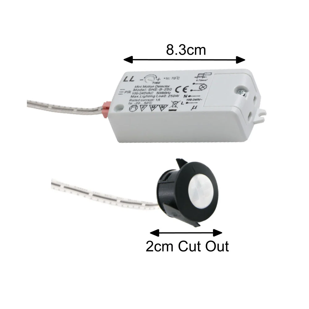 Britalia BRPIRSENTIM-SI Silver Round Fascia PIR Sensor Switch 240V Adjustable Time - Image 6