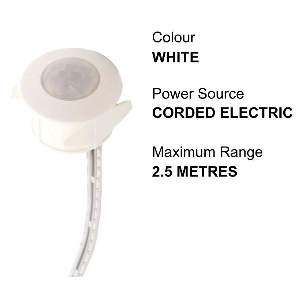 Britalia BRPIRSENTIM-WH White Round Fascia PIR Sensor Switch 240V Adjustable Time - Image 5