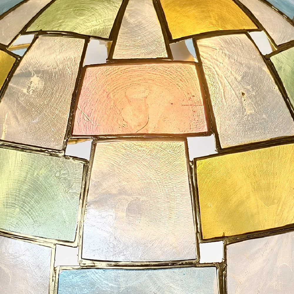Multicoloured Capiz Shell Vintage Retro Easy Fit Pendant Shade 30cm - Image 3