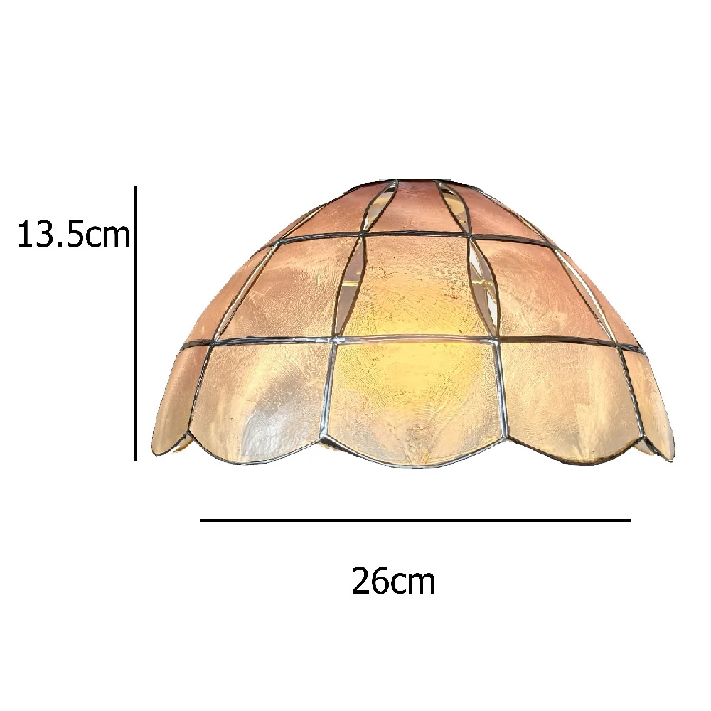 Pink Natural Opaque Capiz Shell Art Deco Vintage Easy Fit Dome Pendant Shade 26cm - Image 4