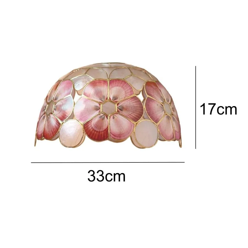 Red Capiz Shell Wild Flower Vintage Easy Fit Dome Pendant Shade 33cm - Image 4