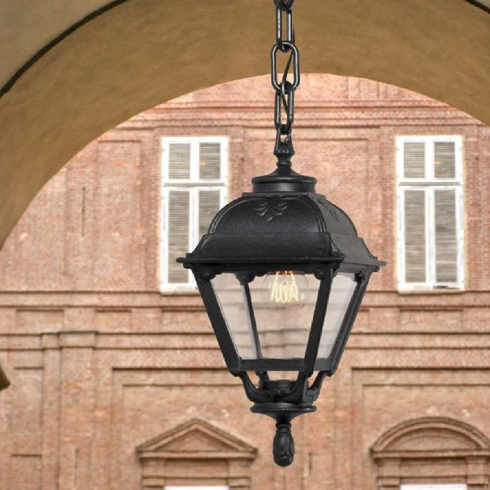 Black Outdoor Traditional Lantern Pendant Light | Coastal IP55 - Image 3