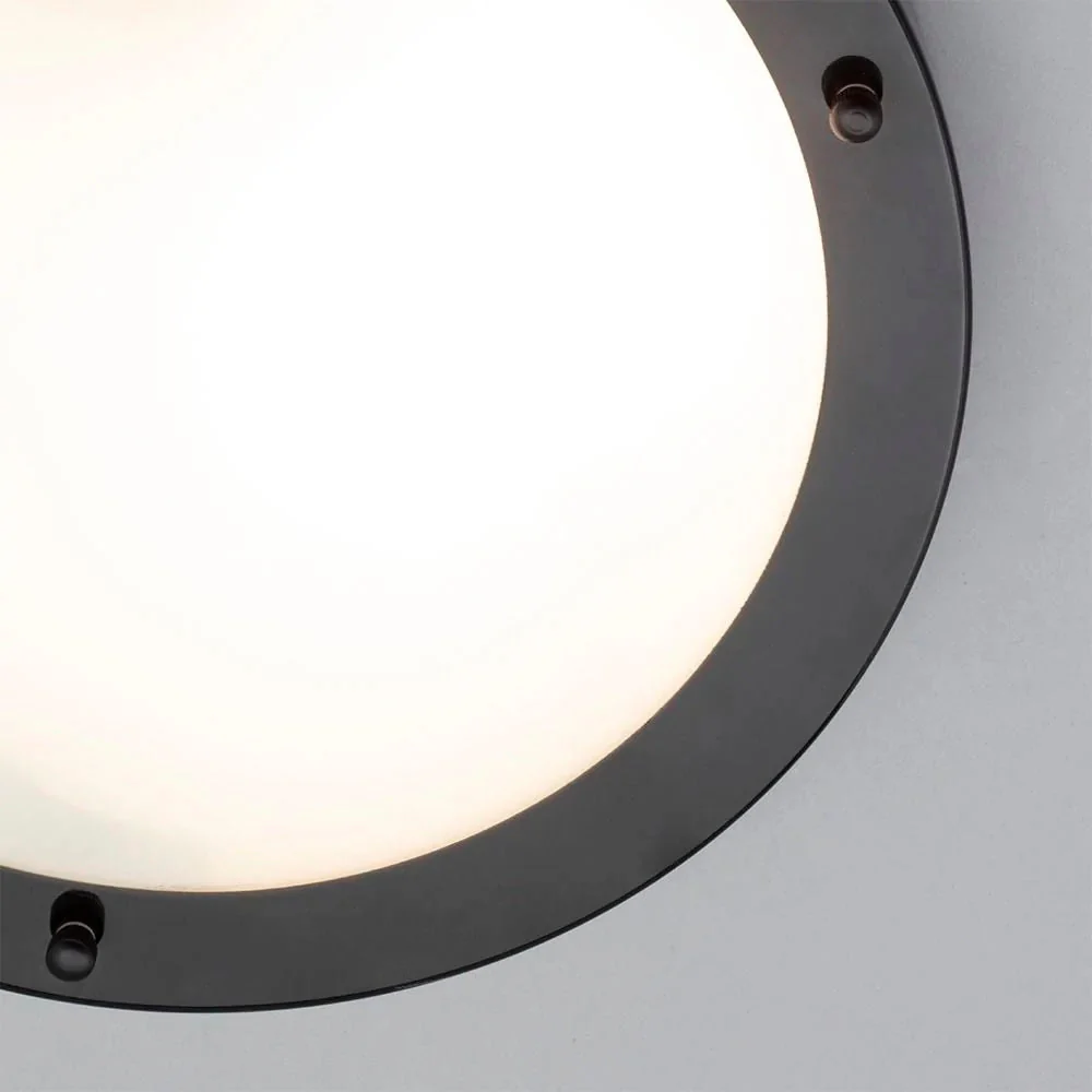 Britalia BRSPA-34050-SBLK Matt Black Bathroom Modern Round Flush Ceiling Light IP44 31cm - Image 3