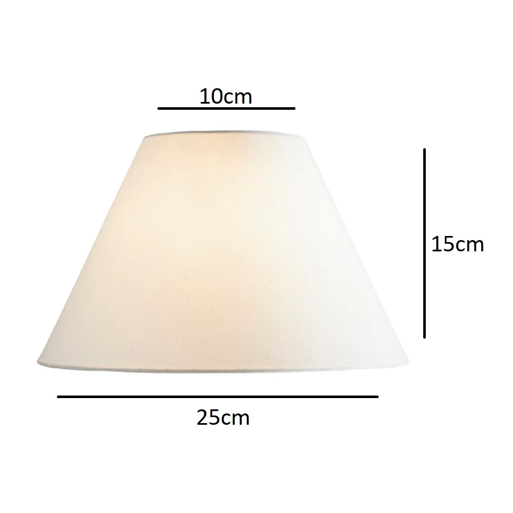 Cream Linen with White Inner Vintage Coolie Lamp Shade 10" - Image 5