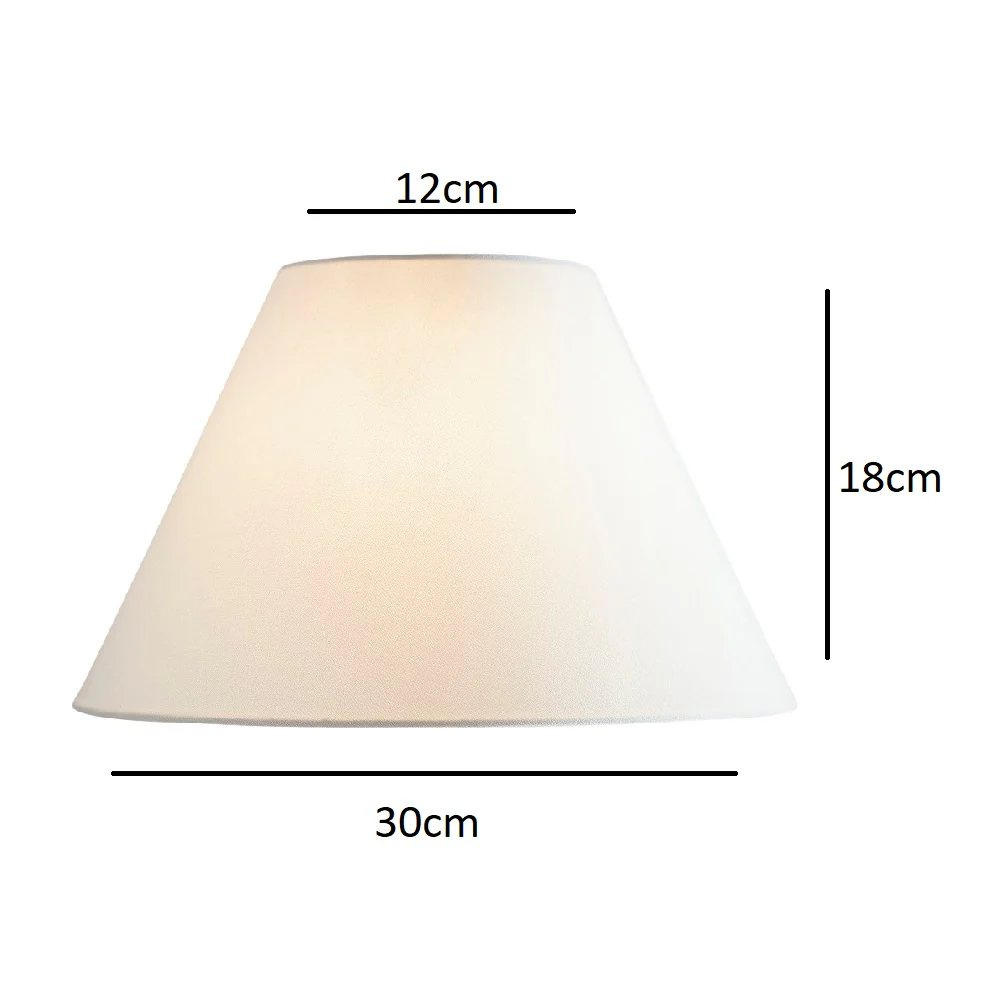 Cream Linen with White Inner Vintage Coolie Lamp Shade 12" - Image 5
