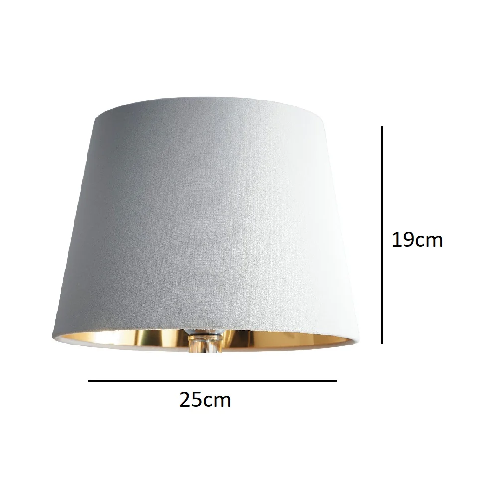 Cream Velvet and Gold Inner Modern Easy Fit Tapered Drum Lampshade 25cm - Image 3