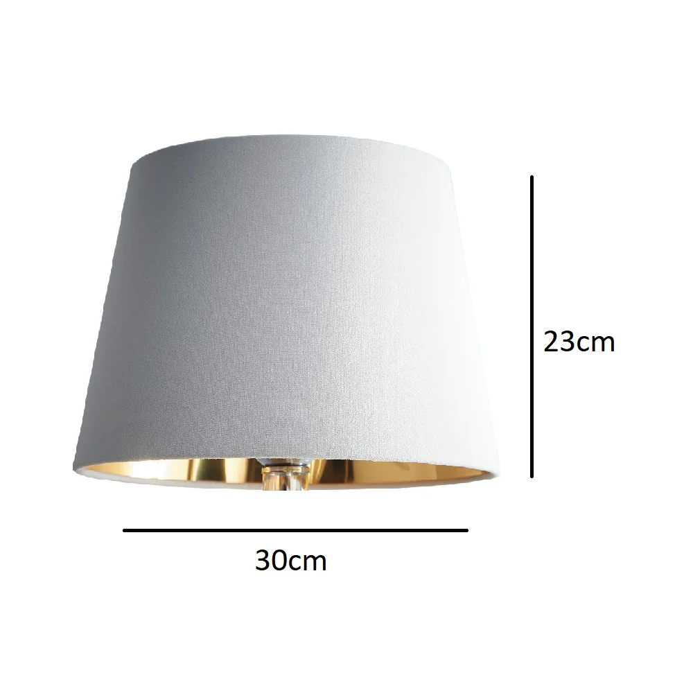 Cream Velvet and Gold Inner Modern Easy Fit Tapered Drum Lampshade 300mm - Image 3