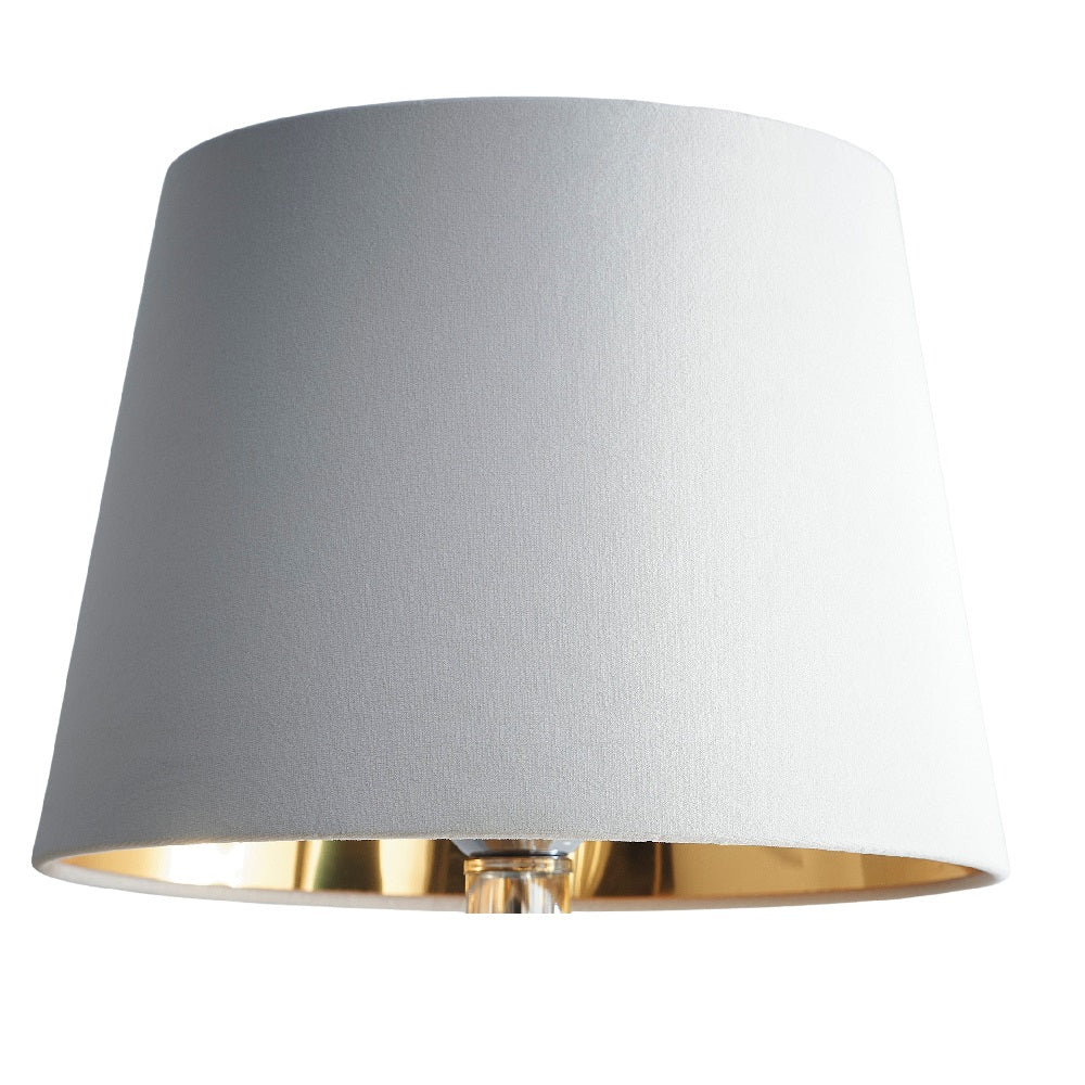 Cream Velvet and Gold Inner Modern Easy Fit Tapered Drum Lampshade 36cm