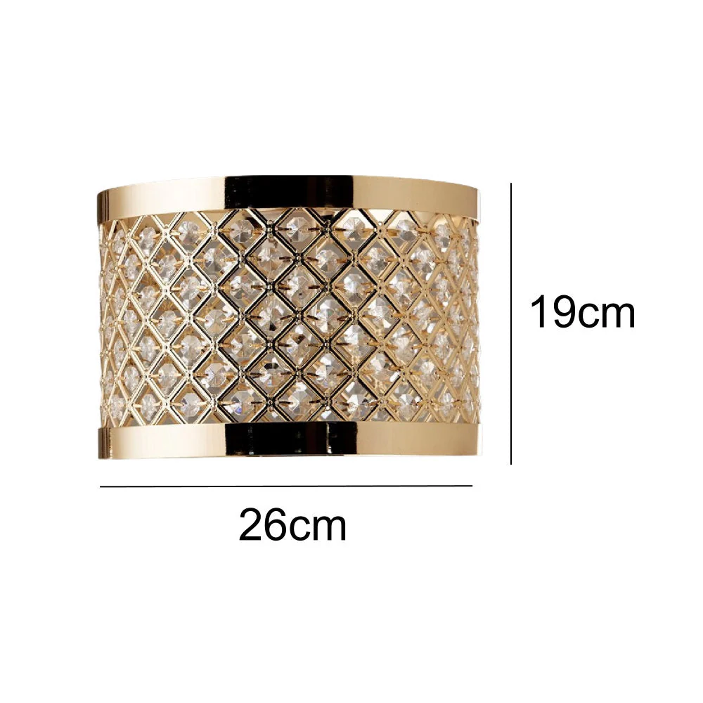 Britalia Polished Gold & Acrylic Jewels Modern Easy Fit Drum Pendant Shade 26cm - Image 4