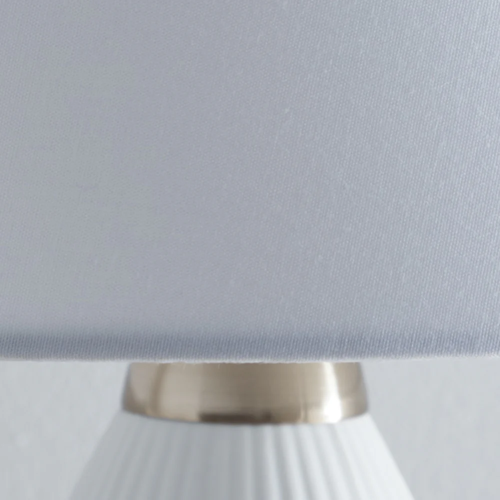 White Linen with White Inner Vintage Coolie Lamp Shade 10" - Image 2