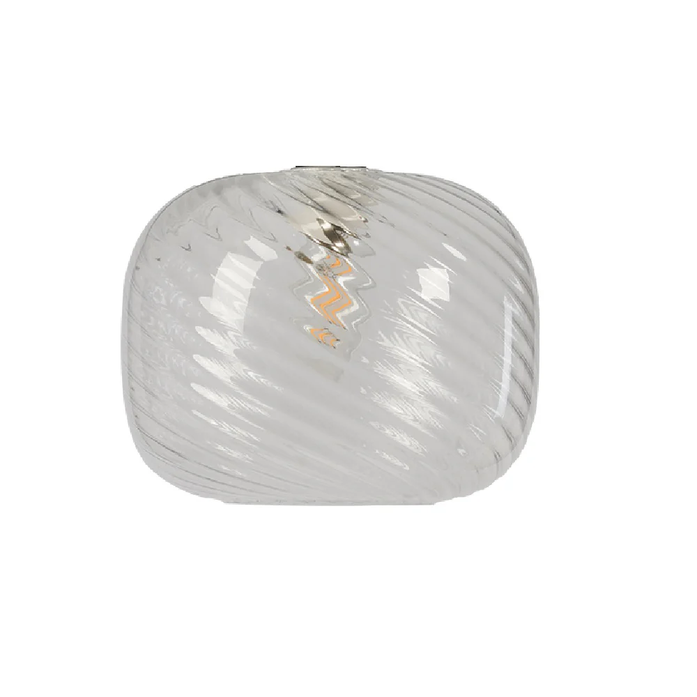 Clear Swirl Glass Modern Easy Fit Non Electric Pendant Shade 23cm - Image 3
