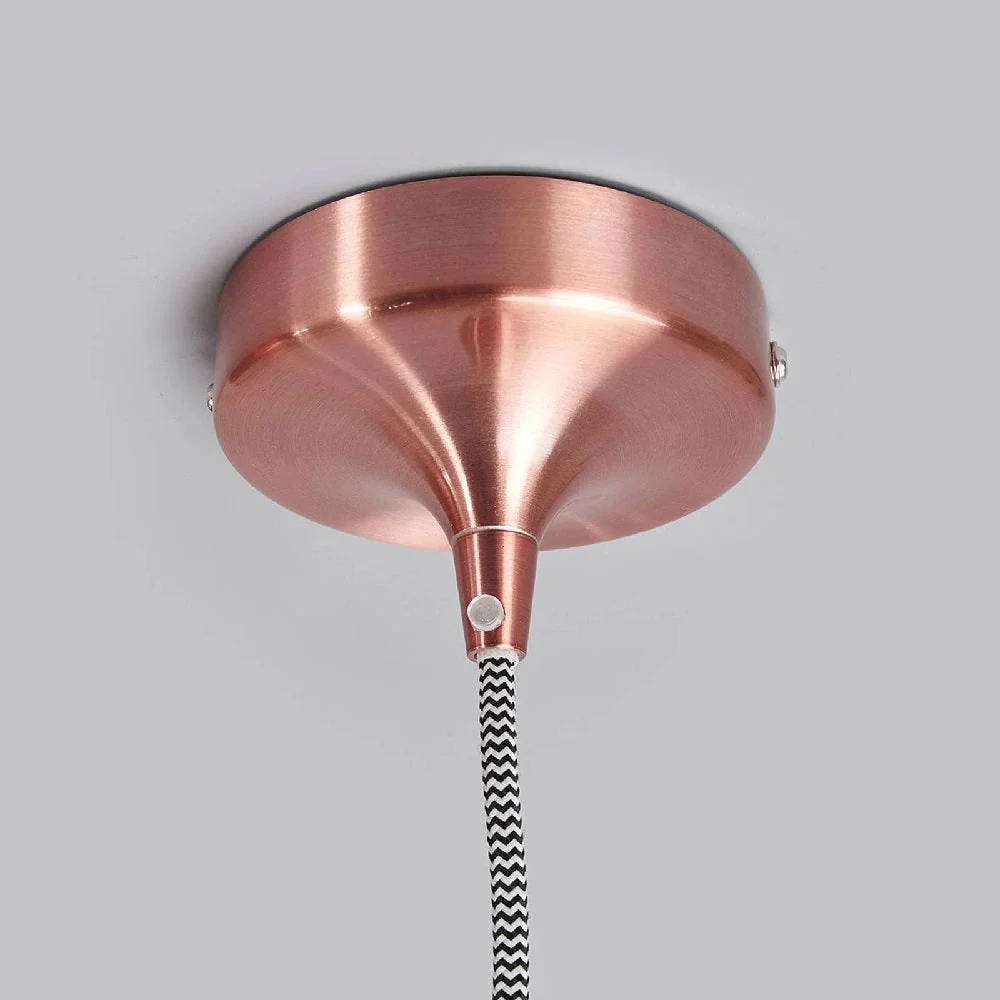 Copper Metallic Vintage Contemporary Metal Bell Pendant Light 26cm - Image 3