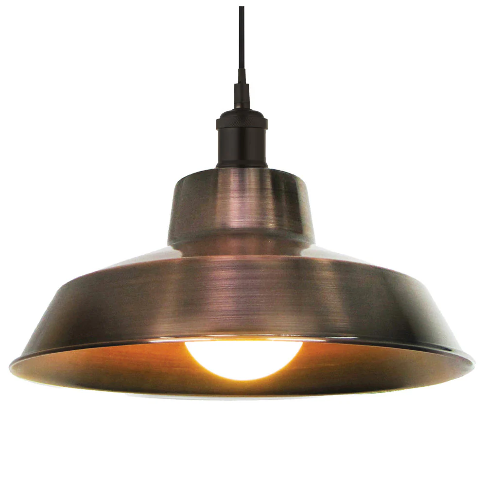 Copper Plated Metal Coolie Vintage Retro Easy Fit Pendant Shade 30cm - Image 2