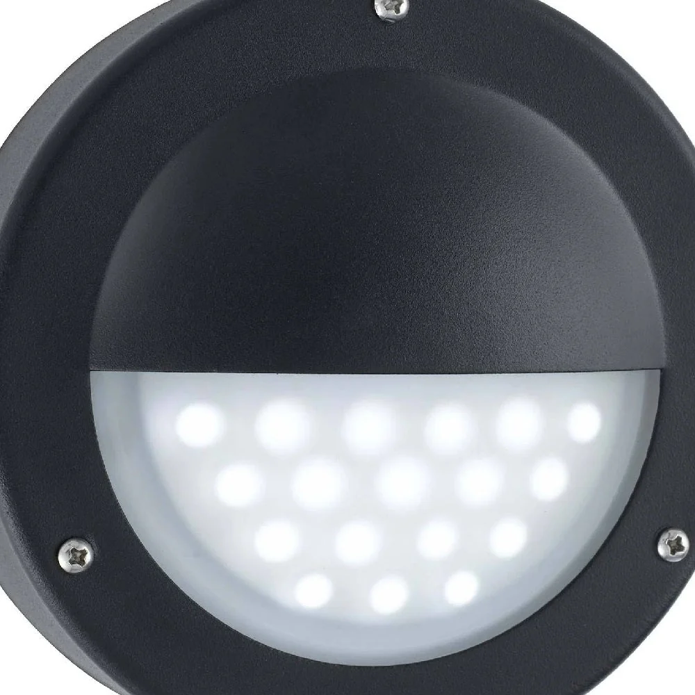 LED Black Outdoor Modern Round Bulkhead Wall Light IP44 - Image 3
