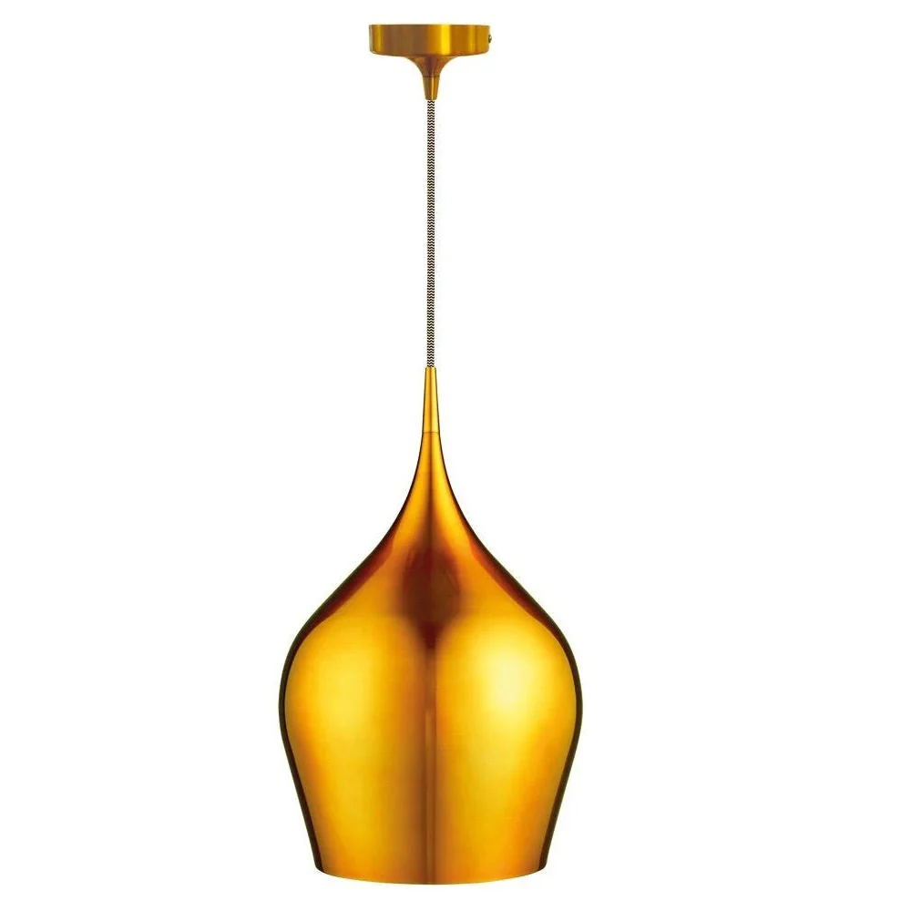 Gold Metallic Vintage Contemporary Metal Bell Pendant Light 26cm - Image 2