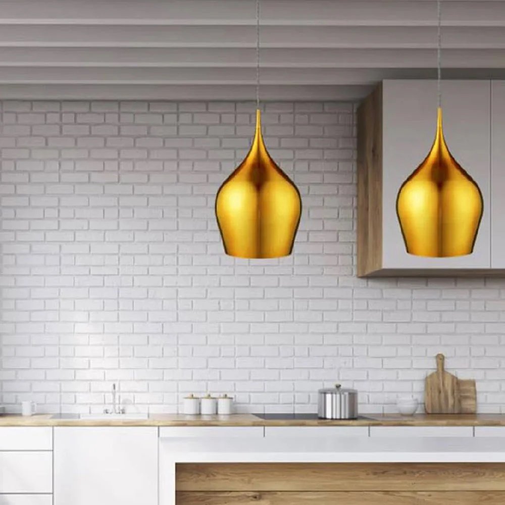 Gold Metallic Vintage Contemporary Metal Bell Pendant Light 26cm - Image 5