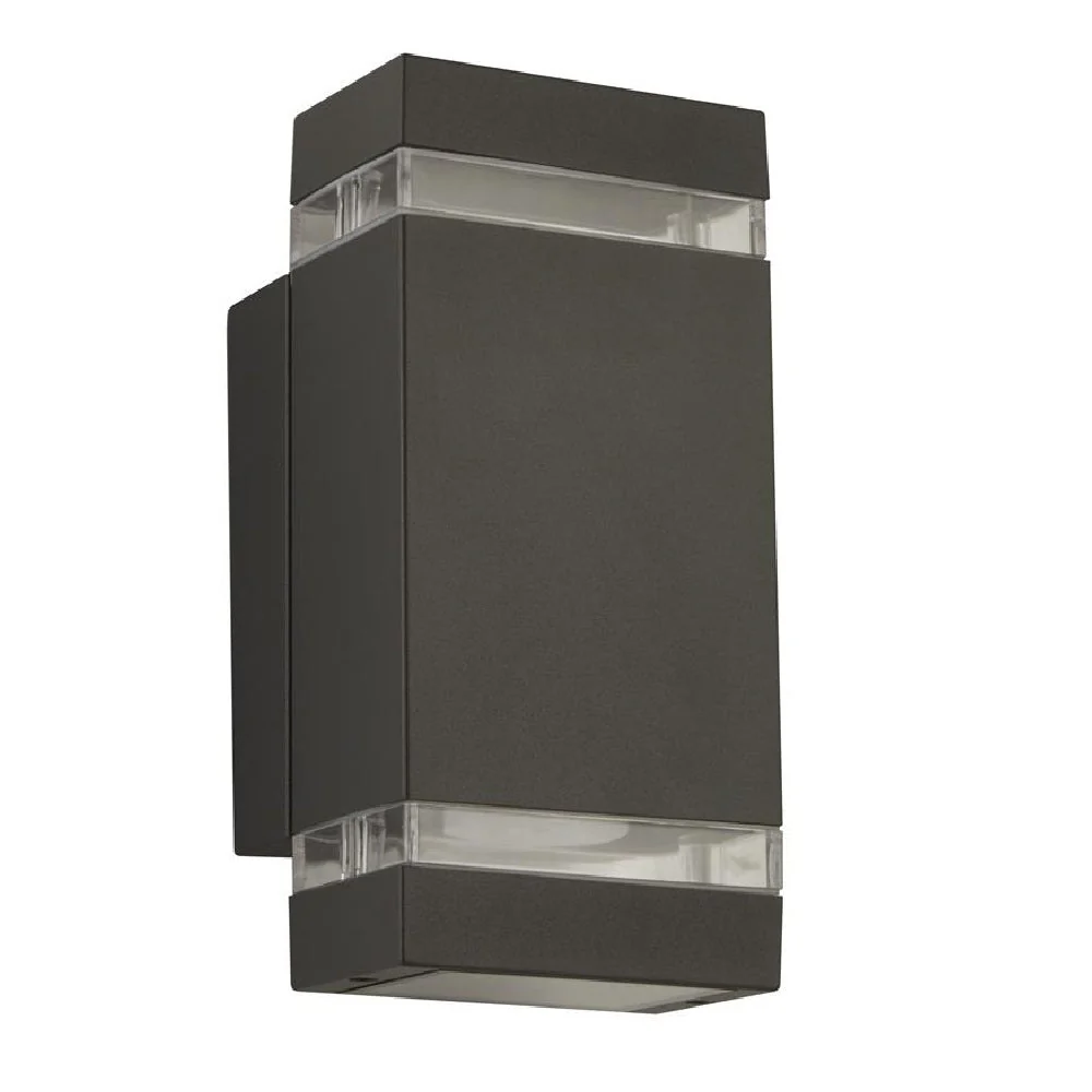 LED Anthracite Outdoor Rectangular Modern Up & Down Wall Light IP44 - Image 2