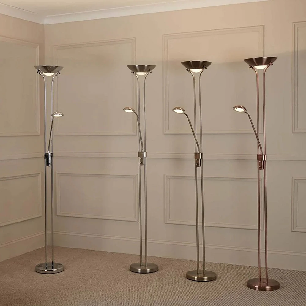 LED Matt Black Modern Mother & Child Floor Lamp 1800mm - Image 3