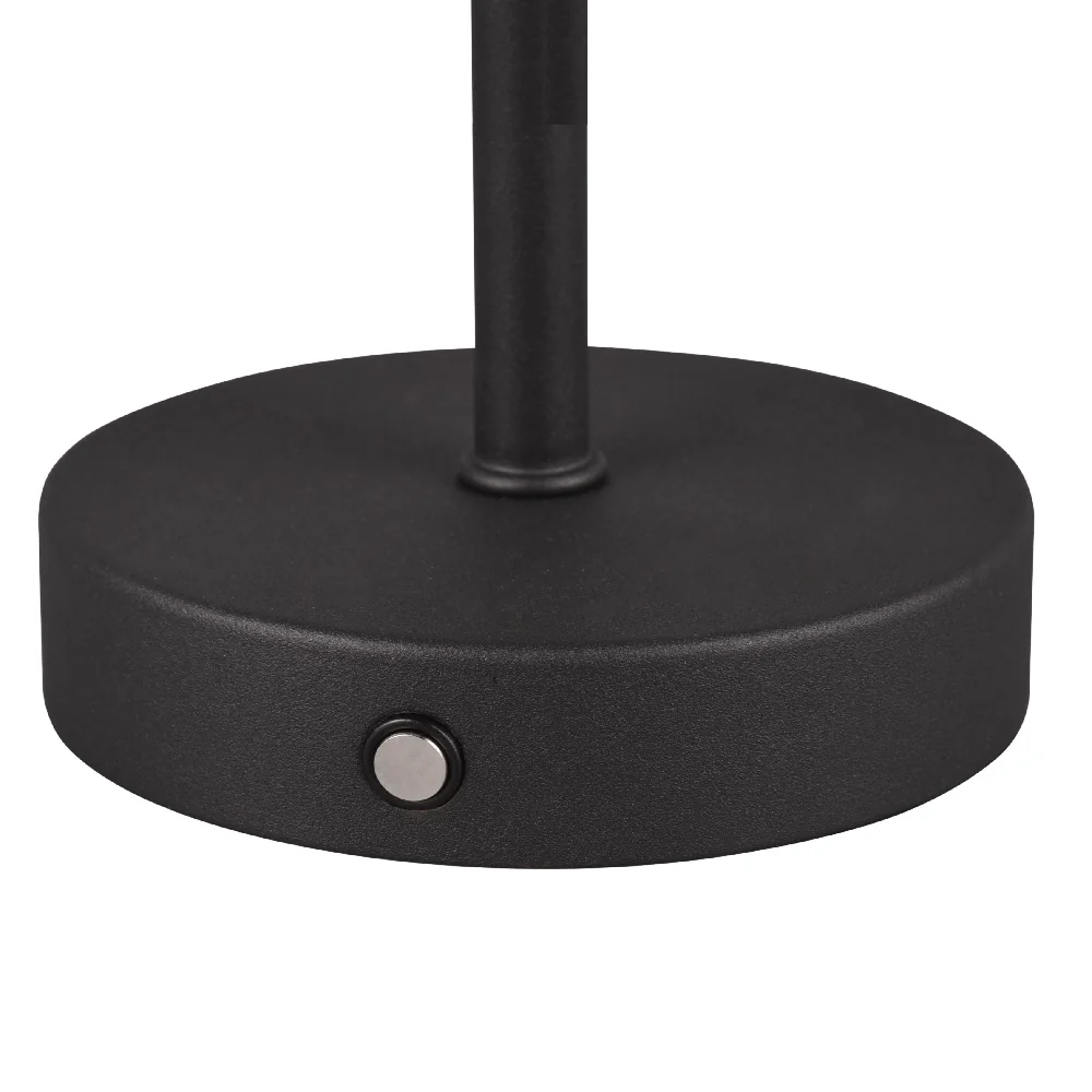 LED Matt Black Stem USB Rechargeable Touch Table Lamp 30cm - Image 2