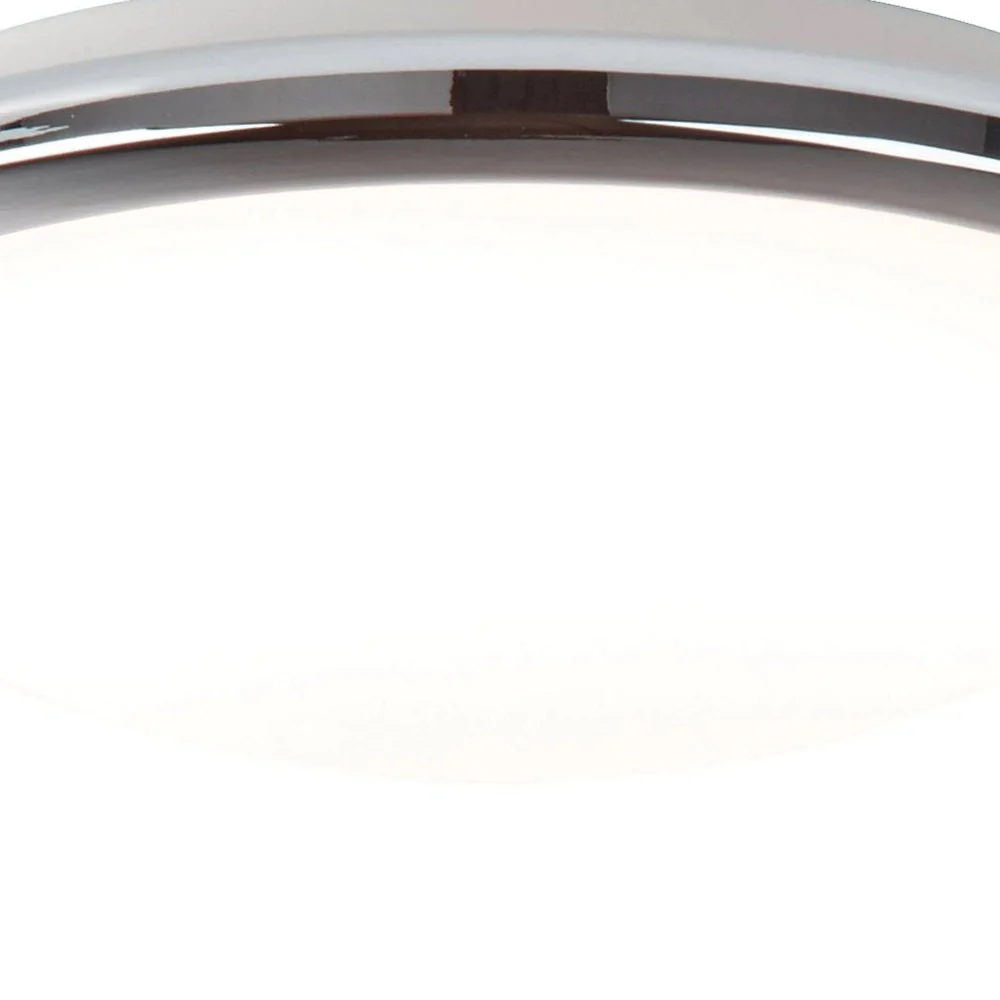 LED Polished Chrome & Frosted Glass Bathroom Modern Round Flush Light 30cm - Image 3