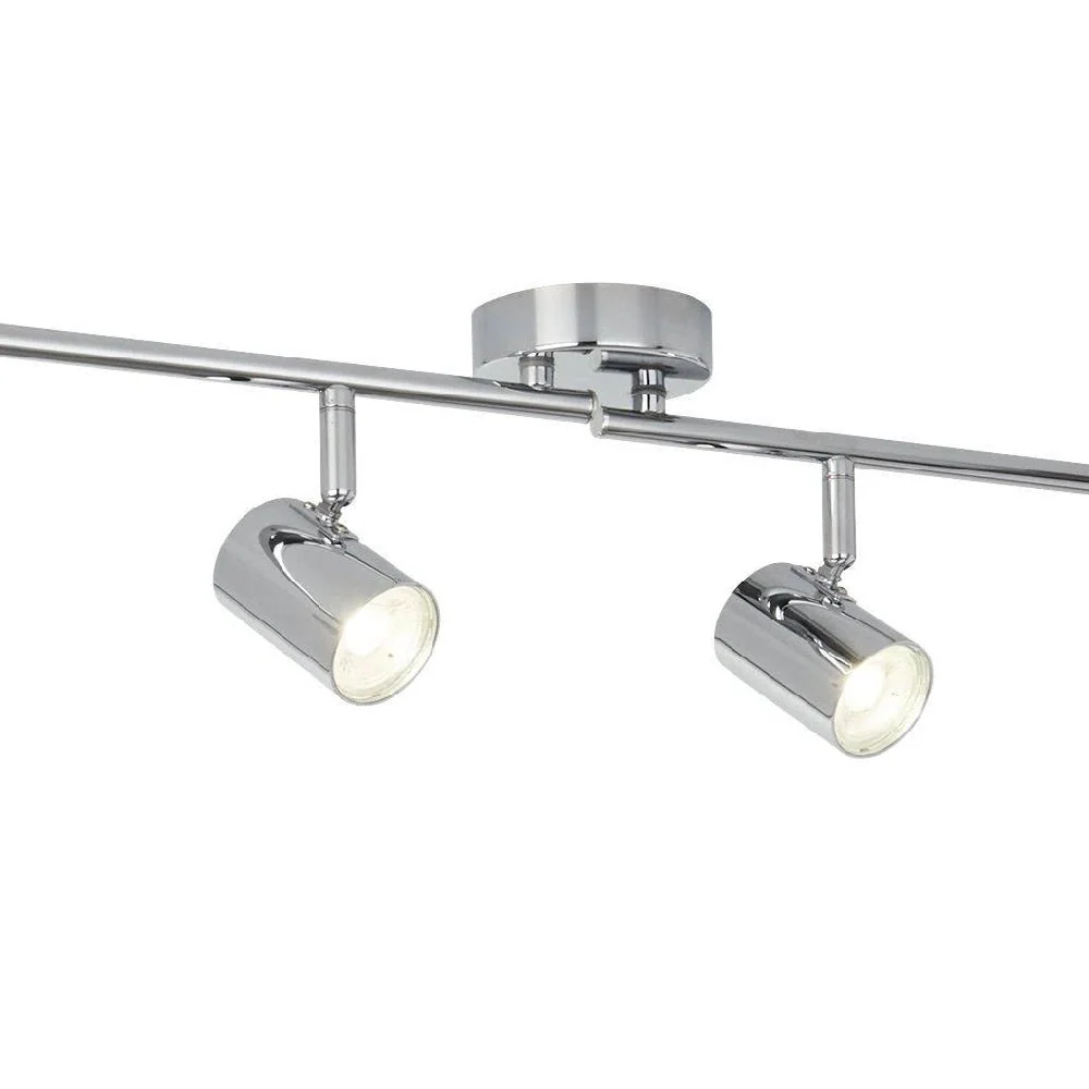 LED Polished Chrome Modern 4 Lamp Cylinder Head Split Bar Spotlight 77cm - Image 2