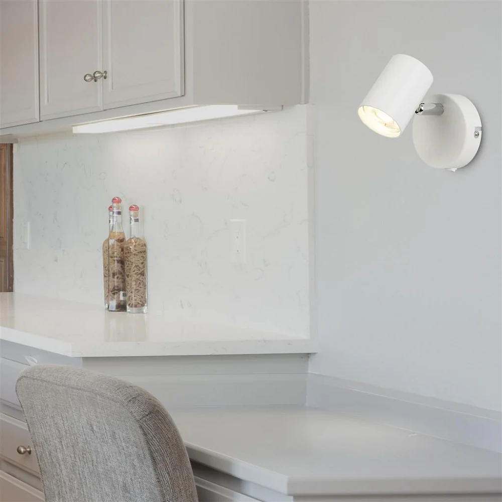 LED White Modern 1 Lamp Switched Cylinder Head Spotlight 80mm - Image 3
