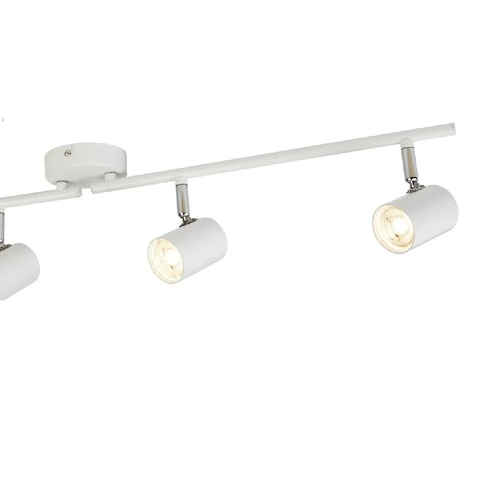 LED White Modern 4 Lamp Cylinder Head Split Bar Spotlight 77cm - Image 3